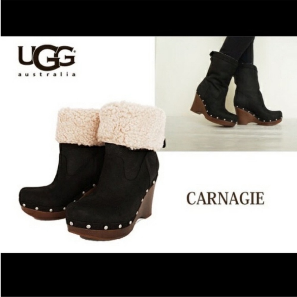 UGG Carnagie Cream Wedge Boots